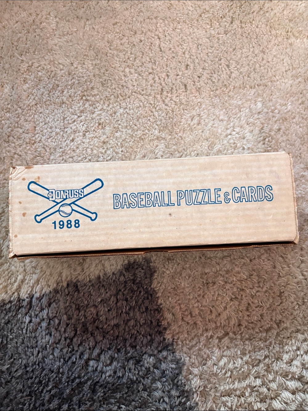 Donruss 1988 Baseball Puzzle & Cards Box - Blue and Tan